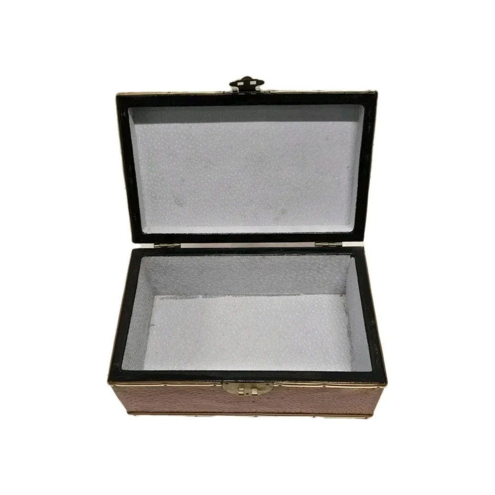 Chinese Leather Covered Trinket Box With‎ Sticker Jewelry Box